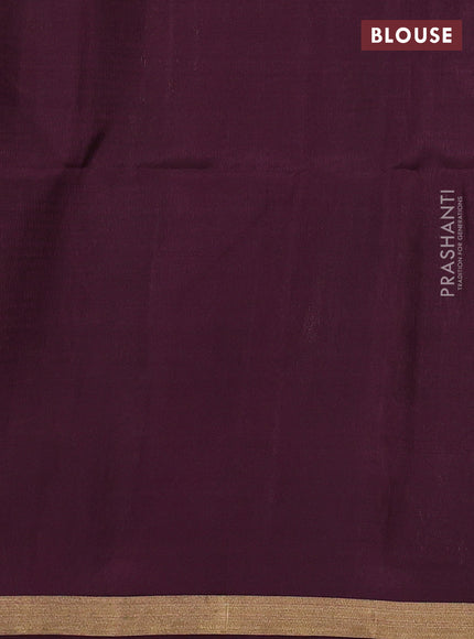 Pure soft silk saree deep wine shade with allover zari woven buttas and small zari woven border