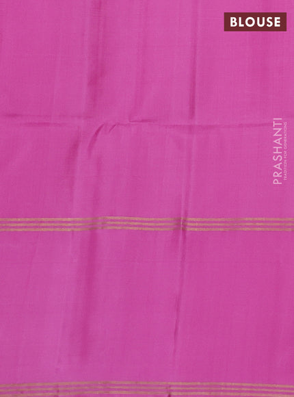 Pure soft silk saree peach shade and mauve pink with allover zari woven buttas and rettapet zari woven border