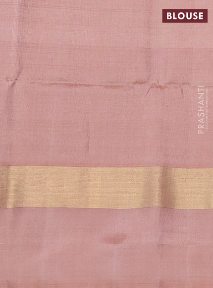 Pure soft silk saree purple and sandal with allover zari woven buttas and zari woven butta border