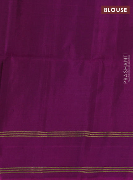 Pure soft silk saree mustard green and magenta pink with allover zari woven buttas and rettapet zari woven border