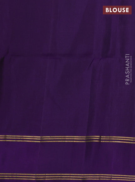 Pure soft silk saree grey and violet with allover zari woven buttas and rettapet zari woven border