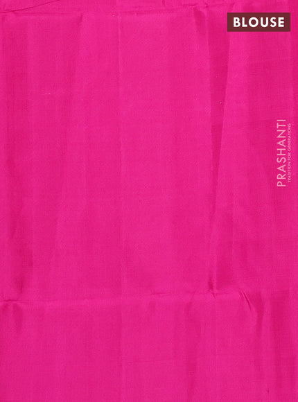 Pure soft silk saree deep wine shade and pink with zari woven buttas in borderless style