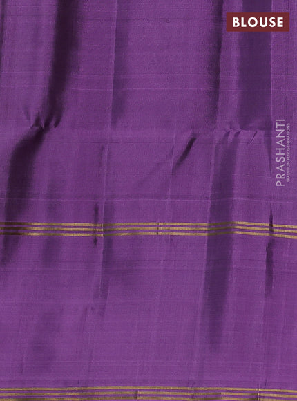 Pure soft silk saree violet and pastel purple with allover zari woven buttas and rettapet zari woven border