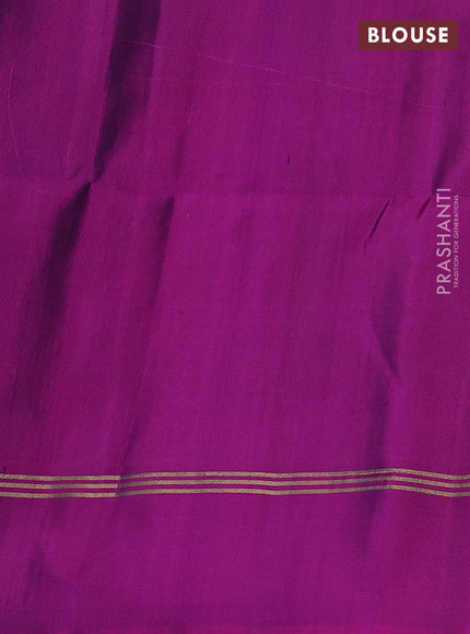 Pure soft silk saree yellow and purple with allover zari woven buttas and zari woven simple border