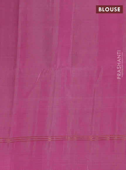 Pure soft silk saree deep purple and pink with allover zari woven buttas and zari woven simple border