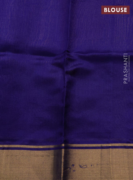 Pure chanderi silk saree blue with zari woven buttas and zari woven border