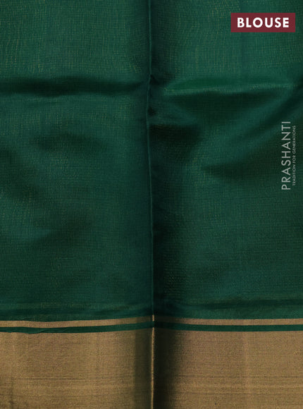 Pure chanderi silk saree green with zari woven buttas and zari woven border