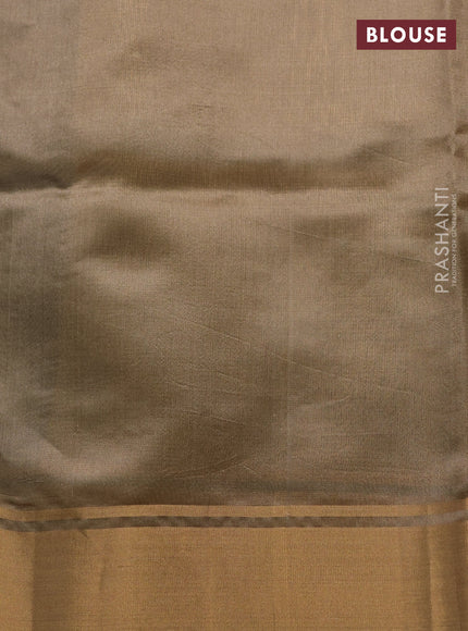 Pure chanderi silk saree beige with zari woven buttas and zari woven border