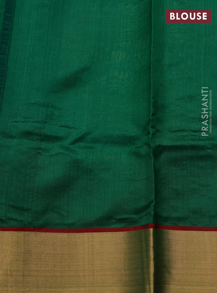 Pure chanderi silk saree green with zari woven buttas and zari woven border