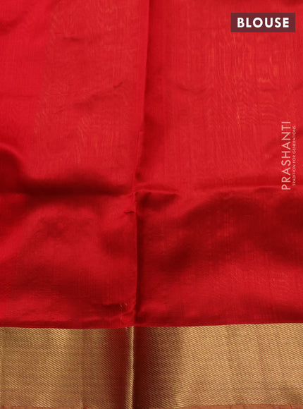 Pure chanderi silk saree red with zari woven buttas and zari woven border