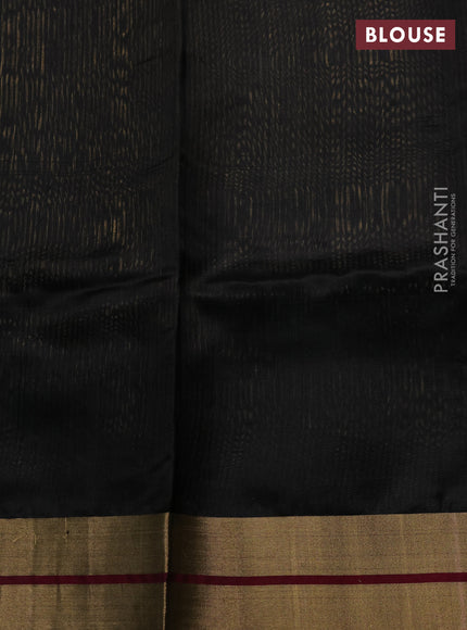 Pure chanderi silk saree black with zari woven buttas and zari woven border