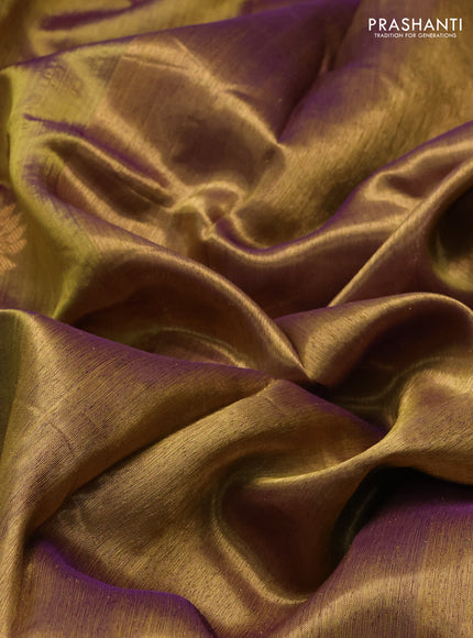 Pure chanderi silk saree mehendi green with zari woven buttas and zari woven border
