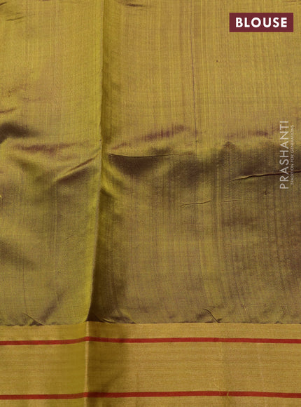 Pure chanderi silk saree mehendi green with zari woven buttas and zari woven border