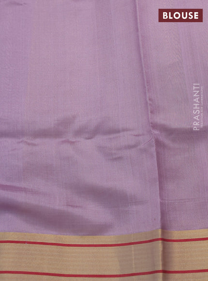 Pure chanderi silk saree lavender with zari woven buttas and zari woven border