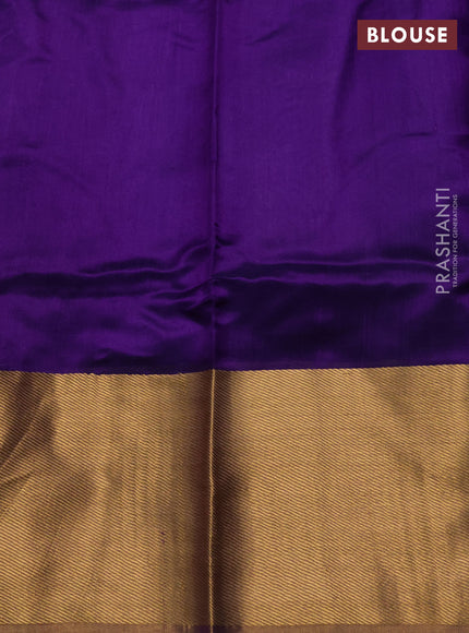 Pure chanderi silk saree violet with thread & zari woven buttas and zari woven border