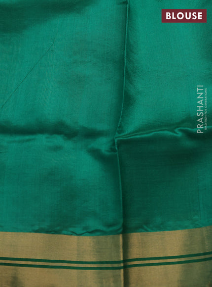 Pure chanderi silk saree green with zari woven buttas and zari woven border