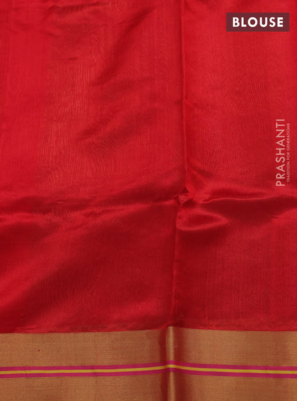 Pure chanderi silk saree red with zari woven buttas and zari woven border