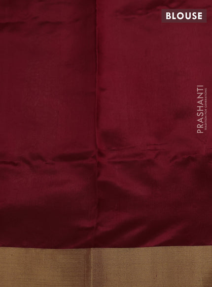Pure chanderi silk saree maroon with zari woven buttas and zari woven border