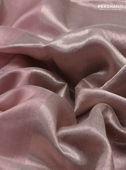 Pure chanderi silk saree pastel pink with thread & zari woven buttas and zari woven border
