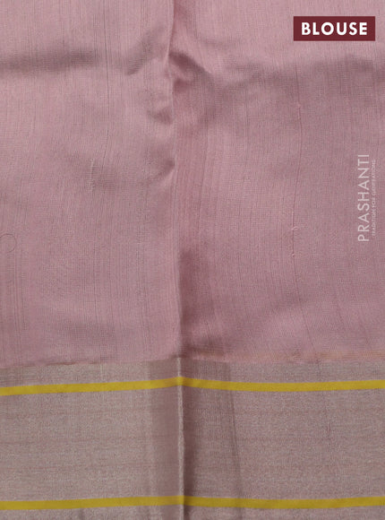 Pure chanderi silk saree pastel pink with thread & zari woven buttas and zari woven border