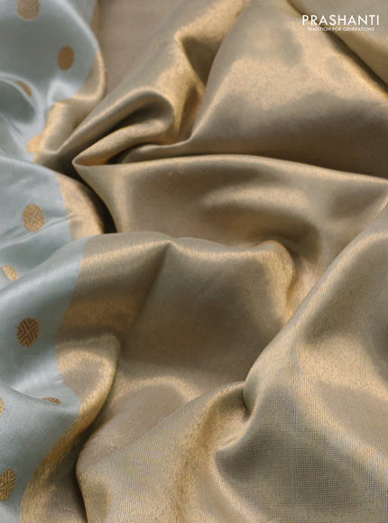 Pure chanderi silk saree pastel blue with allover zari woven buttas and zari woven border