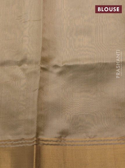 Pure chanderi silk saree beige with thread & zari woven buttas and zari woven border