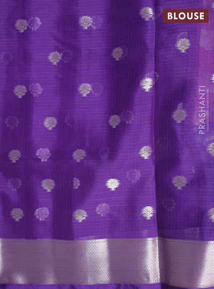 Cotton zari kota unstitched lehenga light pink and blue with silver zari woven buttas and long rich zari woven border