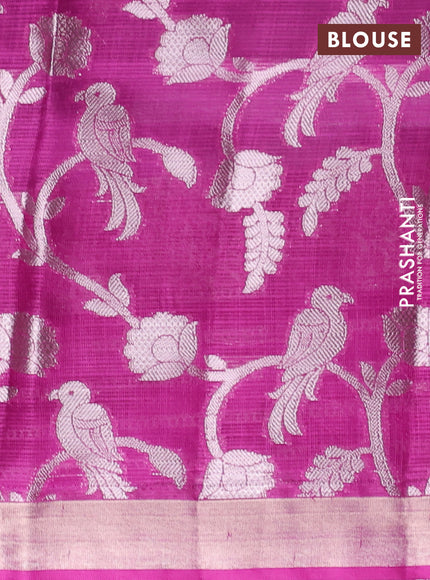 Cotton zari kota unstitched lehenga lavender and purple with silver zari woven buttas and silver zari woven border