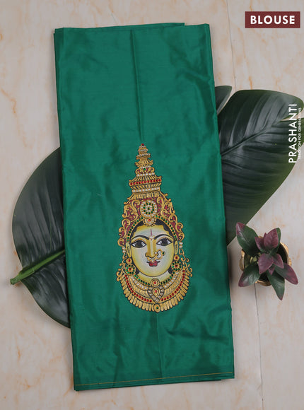 Green tanjore paint blouse material