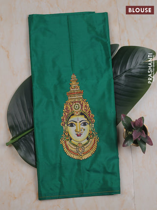 Green tanjore paint blouse material