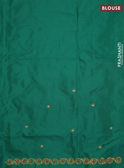 Green tanjore paint blouse material