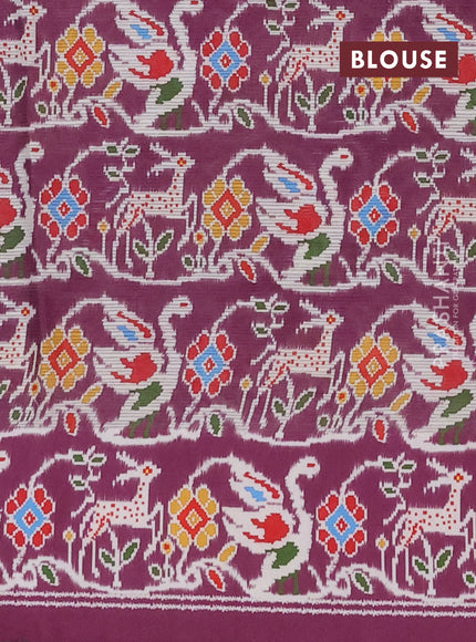 Art kota saree lotus pink and wine shade with allover zari woven buttas and temple design ikat printed border
