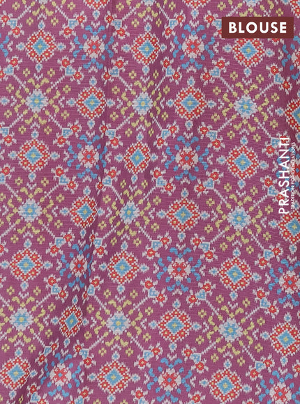 Art kota saree lighy pink and wine shade with allover zari woven buttas and temple design ikat printed border