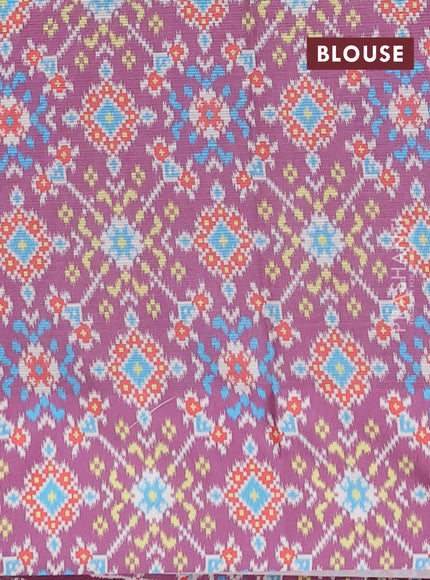Art kota saree pink and dark magenta pink with allover zari woven buttas and temple design ikat printed border