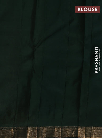 Pure kanchipuram silk saree yellow and green with zari woven buttas and small zari woven border