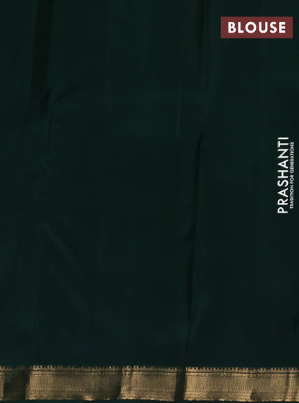 Pure kanchipuram silk saree royal blue and green with allover zari woven buttas and small zari woven border
