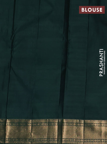 Pure kanchipuram silk saree royal blue and green with allover zari woven buttas and zari woven border