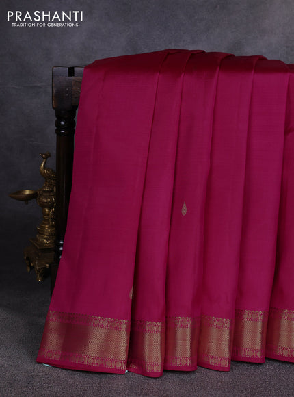 Pure kanchipuram silk saree magenta pink with zari woven buttas and zari woven border