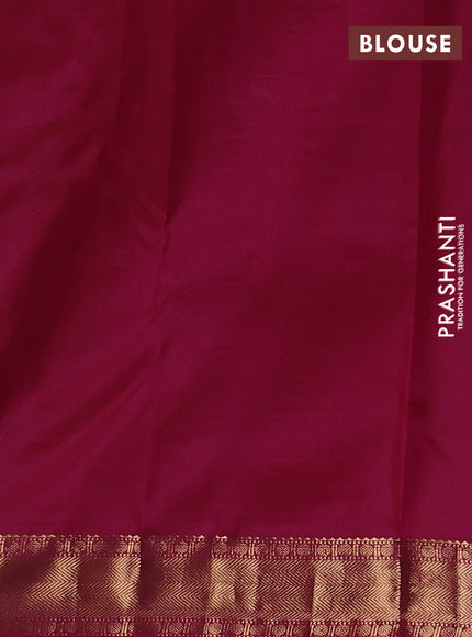 Pure kanchipuram silk saree magenta pink with zari woven buttas and zari woven border
