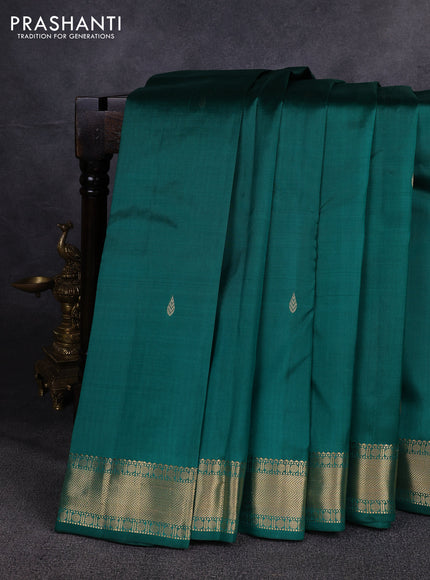 Pure kanchipuram silk saree green with zari woven buttas and zari woven border