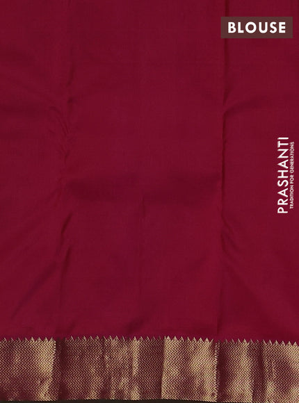 Pure kanchipuram silk saree maroon and pink with zari woven buttas and zari woven border