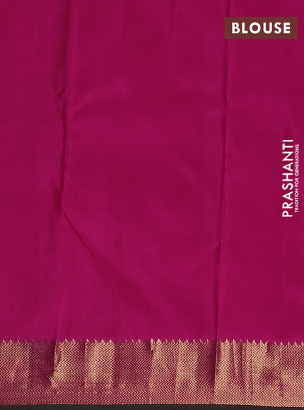 Pure kanchipuram silk saree dual shade of pinkish yellow and pink with zari woven buttas and zari woven border