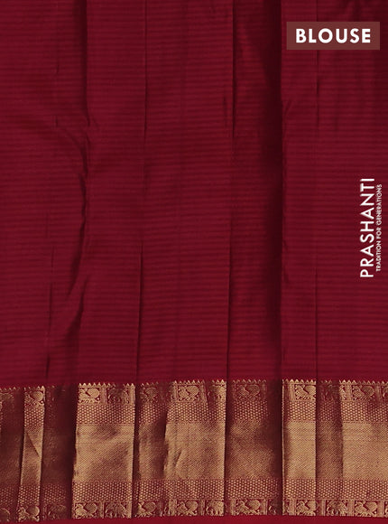 Pure kanchipuram silk saree maroon with annam zari woven buttas and zari woven border