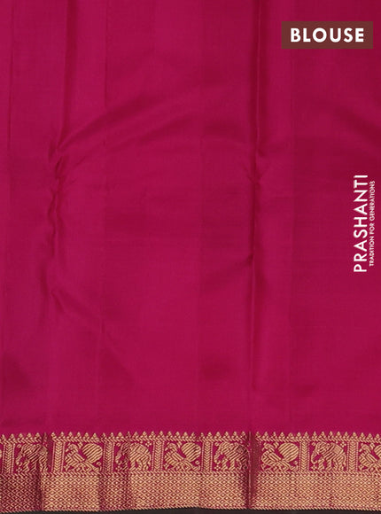 Pure kanchipuram silk saree purple and pink with zari woven buttas and zari woven border