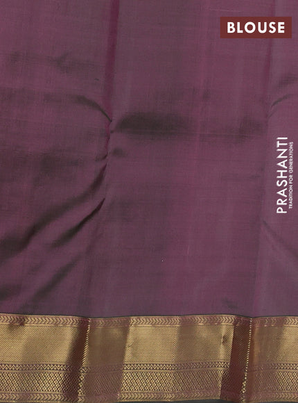 Pure kanchipuram silk saree peach orange with allover zari woven buttas and zari woven border