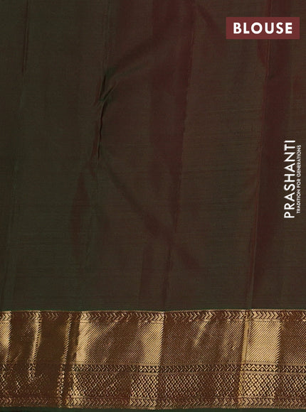 Pure kanchipuram silk saree maroon and green with allover zari woven buttas and zari woven border
