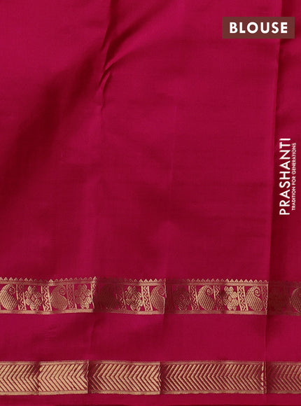 Pure kanchipuram silk saree dual shade of pink and pink with allover zari weaves & buttas and rettapet zari woven border