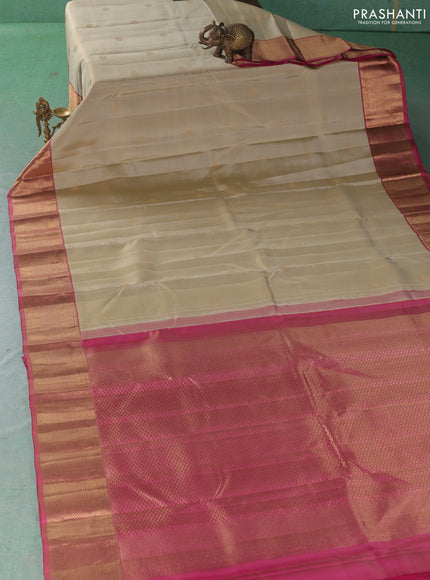 Pure kanchipuram silk saree pastel green and pink with zari woven buttas and zari woven border