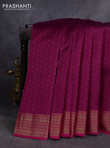 Pure kanchipuram silk saree magenta pink and pink with allover zari woven 1000 buttas and zari woven border