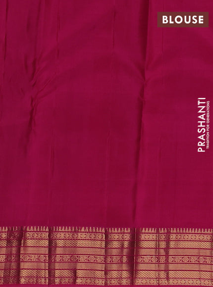 Pure kanchipuram silk saree magenta pink and pink with allover zari woven 1000 buttas and zari woven border
